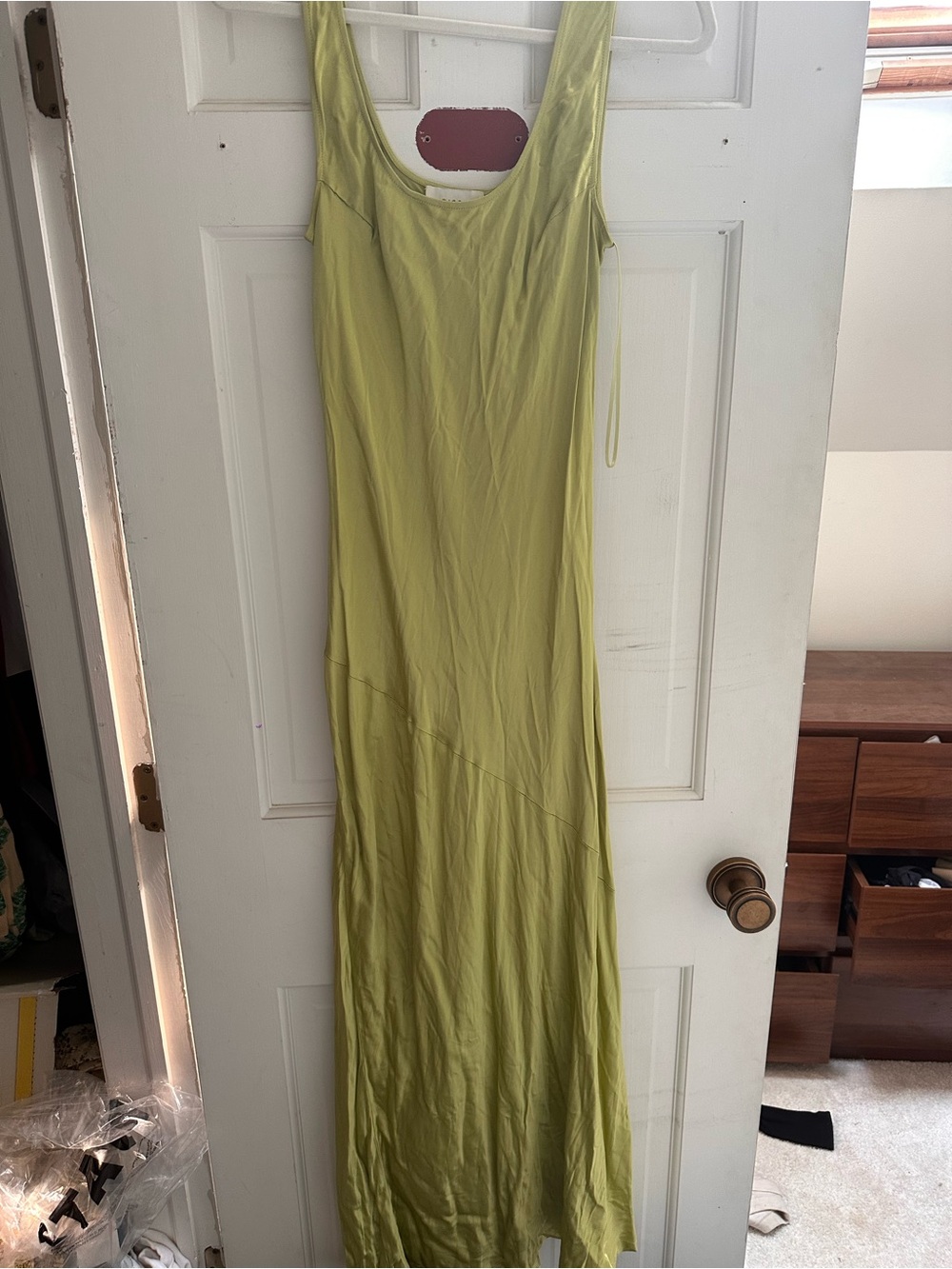 DISSH Shimmery Chartreuse Slip Dress